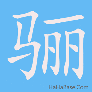《骊》的筆順動畫寫字動畫演示