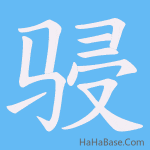 《骎》的筆順動畫寫字動畫演示