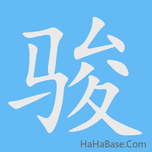 《骏》的筆順動畫寫字動畫演示