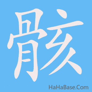 《骸》的筆順動畫寫字動畫演示