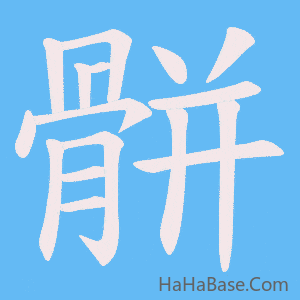 《骿》的筆順動畫寫字動畫演示