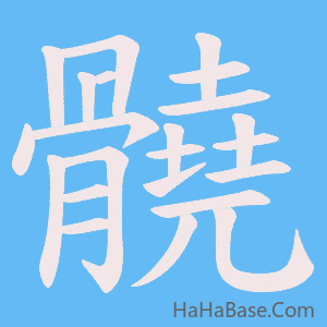 《髐》的筆順動畫寫字動畫演示