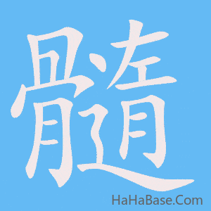 《髓》的筆順動畫寫字動畫演示