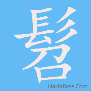 《髫》的筆順動畫寫字動畫演示