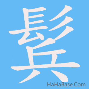 《鬂》的筆順動畫寫字動畫演示