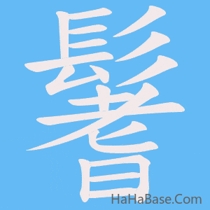 《鬐》的筆順動畫寫字動畫演示