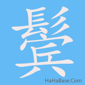 《鬓》的筆順動畫寫字動畫演示