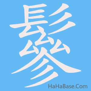 《鬖》的筆順動畫寫字動畫演示