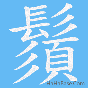 《鬚》的筆順動畫寫字動畫演示