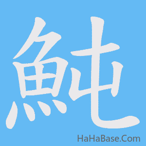 《魨》的筆順動畫寫字動畫演示