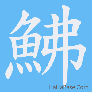 《鮄》的筆順動畫寫字動畫演示