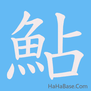 《鮎》的筆順動畫寫字動畫演示