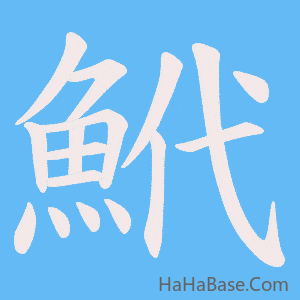 《鮘》的筆順動畫寫字動畫演示