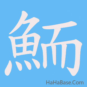 《鮞》的筆順動畫寫字動畫演示