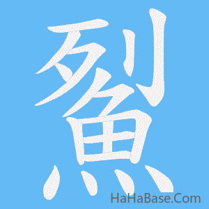 《鮤》的筆順動畫寫字動畫演示