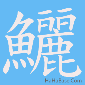 《鱺》的筆順動畫寫字動畫演示