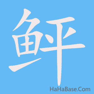 《鲆》的筆順動畫寫字動畫演示