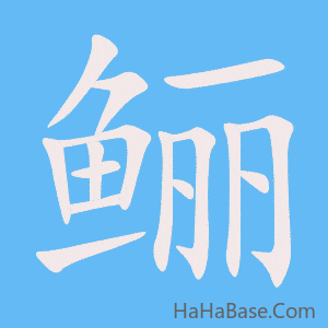 《鲡》的筆順動畫寫字動畫演示