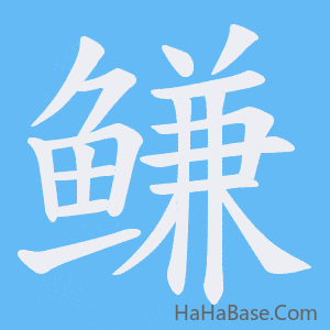 《鳒》的筆順動畫寫字動畫演示