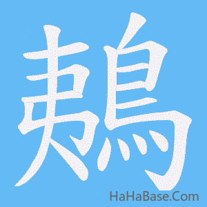 《鴺》的筆順動畫寫字動畫演示