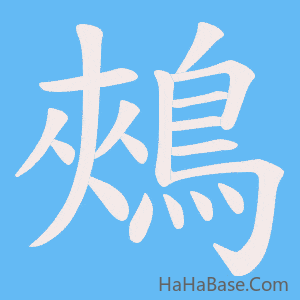 《鵊》的筆順動畫寫字動畫演示