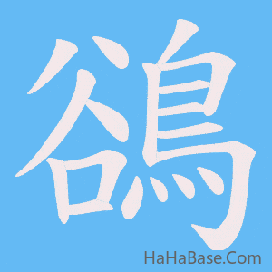 《鵒》的筆順動畫寫字動畫演示