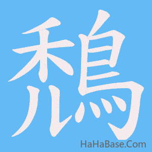 《鵚》的筆順動畫寫字動畫演示