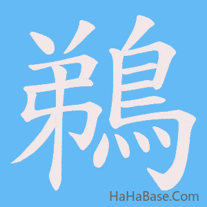 《鵜》的筆順動畫寫字動畫演示