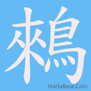 《鶆》的筆順動畫寫字動畫演示
