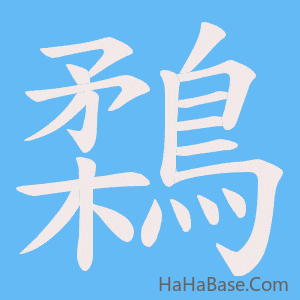 《鶔》的筆順動畫寫字動畫演示