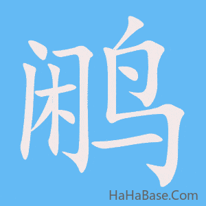 《鹇》的筆順動畫寫字動畫演示