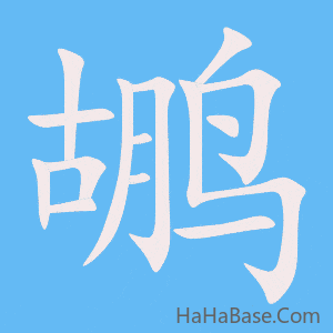 《鹕》的筆順動畫寫字動畫演示