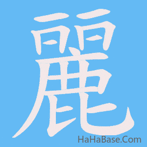 《麗》的筆順動畫寫字動畫演示