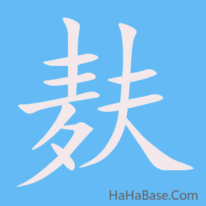 《麸》的筆順動畫寫字動畫演示