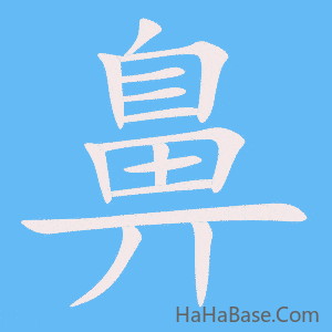 《鼻》的筆順動畫寫字動畫演示