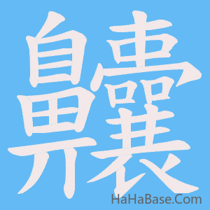 《齉》的筆順動畫寫字動畫演示