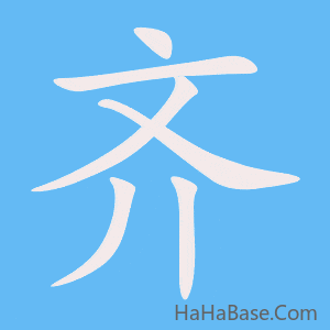 《齐》的筆順動畫寫字動畫演示