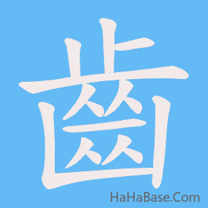 《齒》的筆順動畫寫字動畫演示