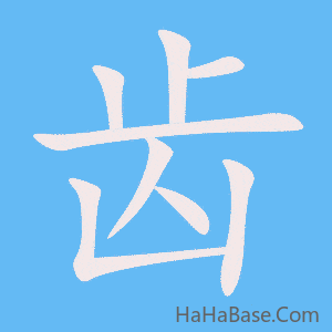 《齿》的筆順動畫寫字動畫演示