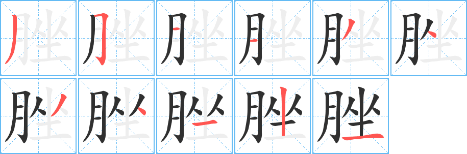 《脞》的筆順分步演示(一筆一畫寫字)